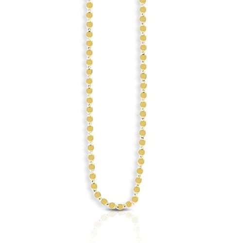 14K Solid Yellow Gold 2.2mm Oval Mirror Chain Necklace for Pendants & Charms - Lobster Claw Closure (16