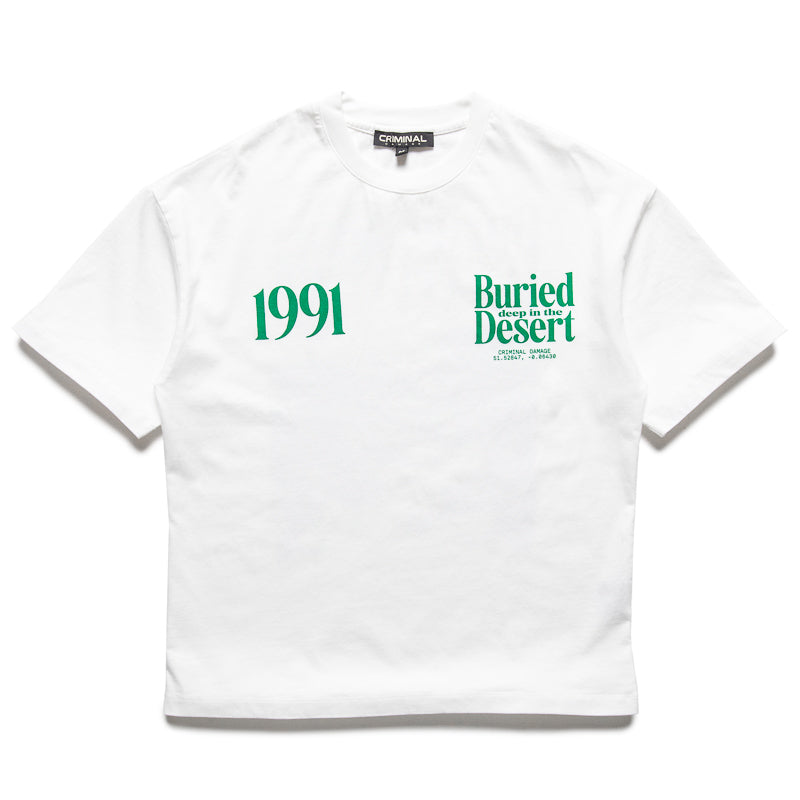 Criminal Damage Buried Deep Graphic T-Shirt - Off White Streetwear Tee for Men | Urban Fashion & Casual Wear