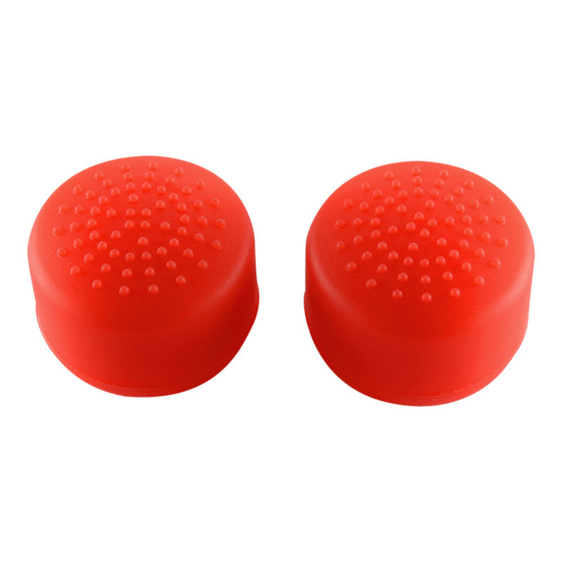 eXtremeRate 8 Red Silicone Rubber Precision Raised Analog Thumb Grips for PS4 Slim & PS4 Pro Controllers - Enhanced Gaming Performance for FPS, Racing & Action Games (ZXBJ1224)