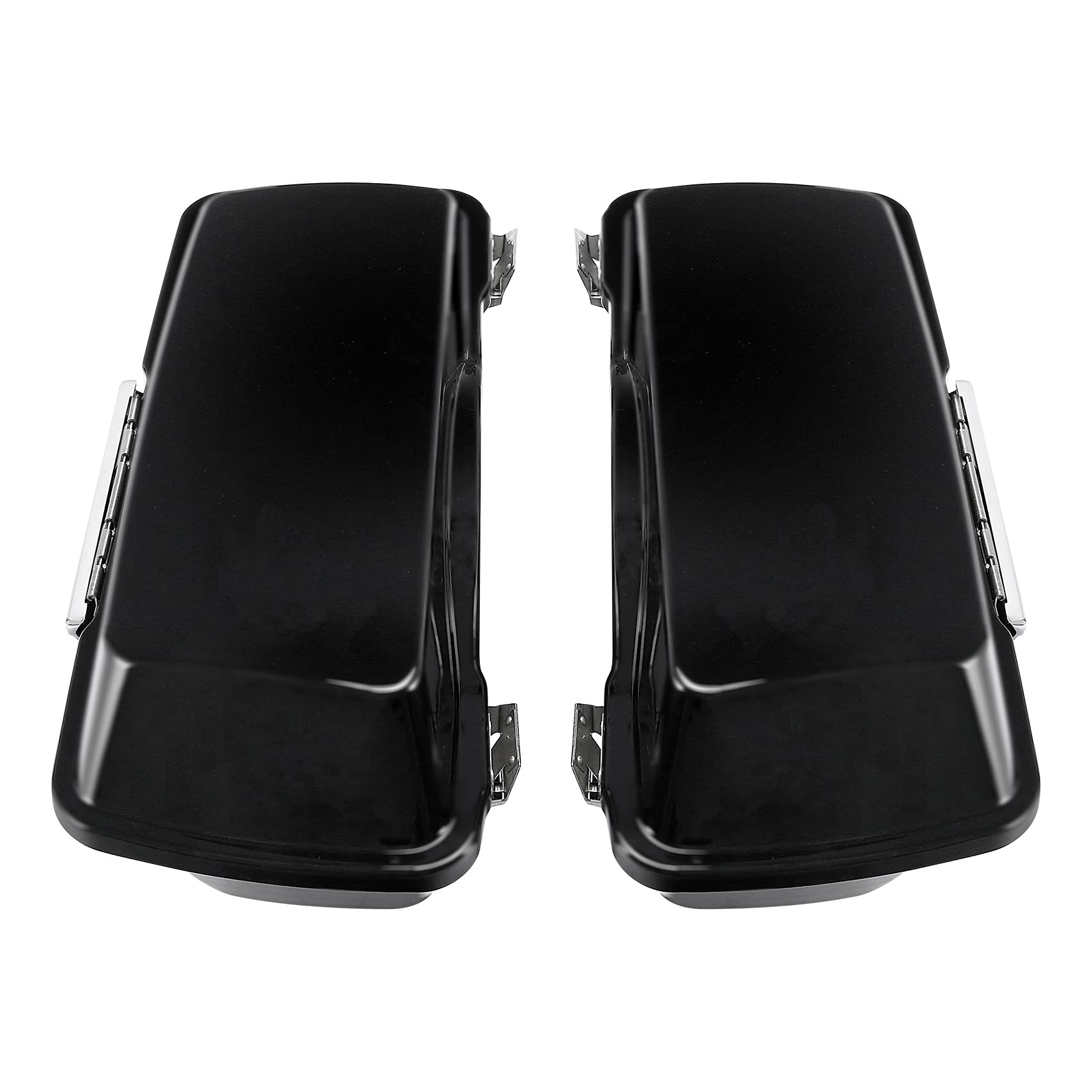 XFMT Motorcycle Matte Black Hard Saddlebags with Lids & Chrome Latches - Compatible with Harley Touring Road King, Street Glide, Road Glide, Electra Glide (1994-2013) - Durable Storage for Long Rides & Road Trips