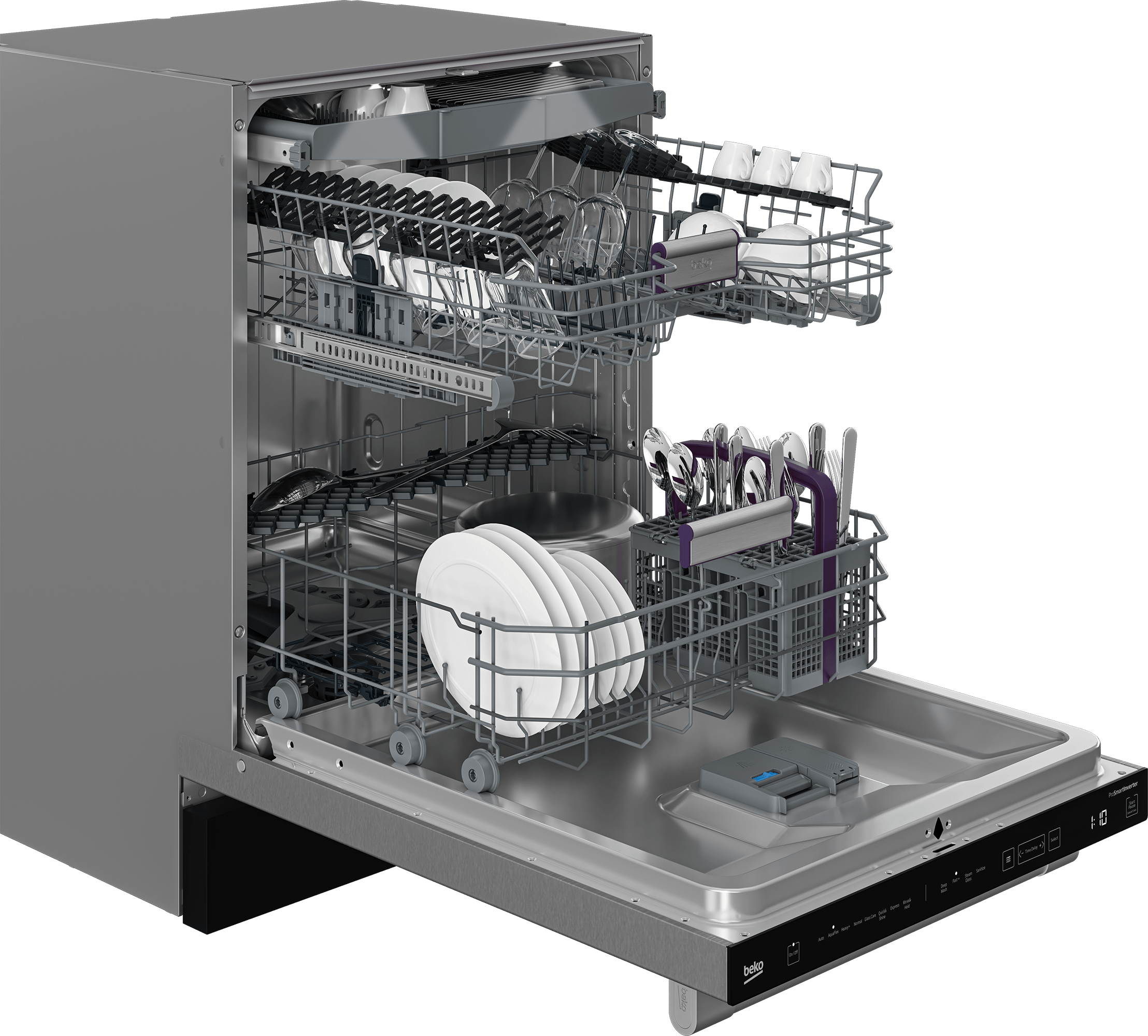 Beko DDT38532X 16 Place Settings Tall Tub Dishwasher - 45 dB Ultra Quiet, Energy Efficient for Large Families | Perfect for Open Kitchens & Entertaining Guests