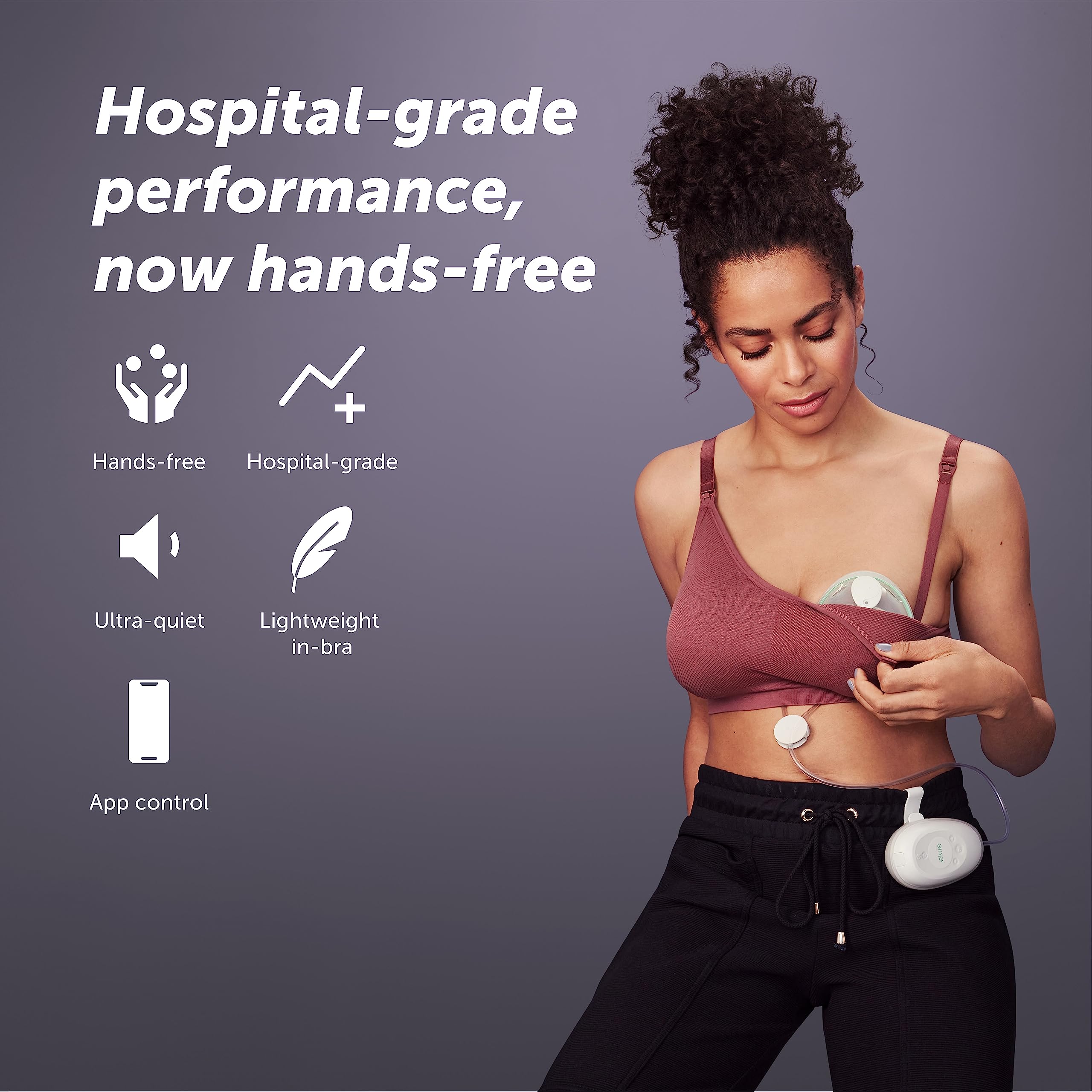 Elvie Stride Double Electric Breast Pump - Hands-Free Wearable Breast Pump for Nursing Moms - Perfect for Work, Travel & On-the-Go Pumping - Essential Newborn Care Item