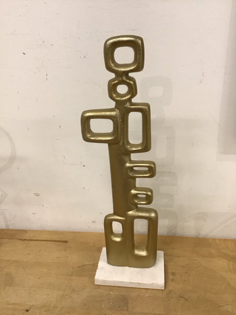 20-Piece Modern Geometric Gold Sculpture Set - Elegant Home & Office Decor for Shelves, Desks, and Coffee Tables - Perfect for Minimalist, Boho, and Contemporary Interior Design Styles