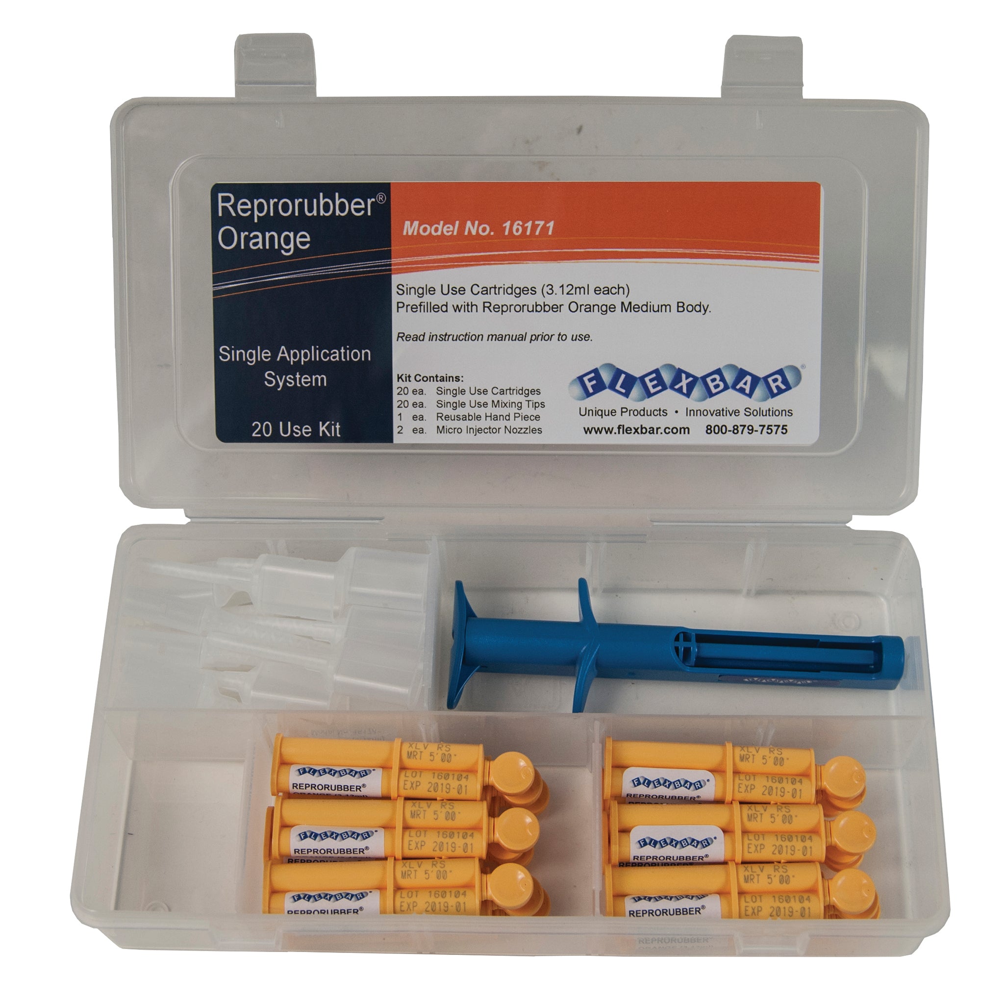 Medium Body (Orange) Single Application System - 20 Piece Kit for Dental Procedures & Teeth Whitening at Home