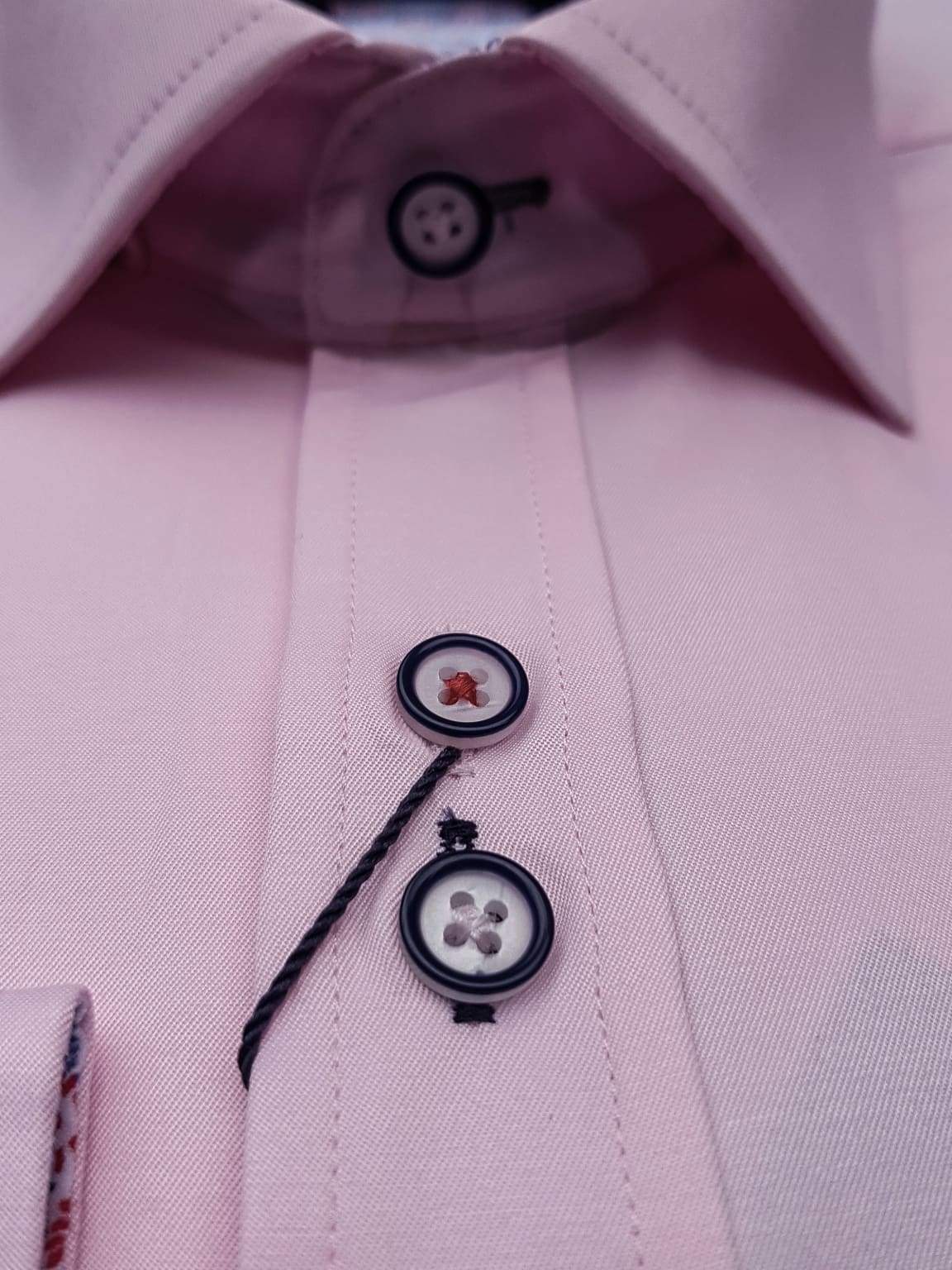 Marc Darcy Alfie Pink Long Sleeve Shirt for Men - Stylish Casual Button Down Dress Shirt for Work, Date Night & Formal Occasions