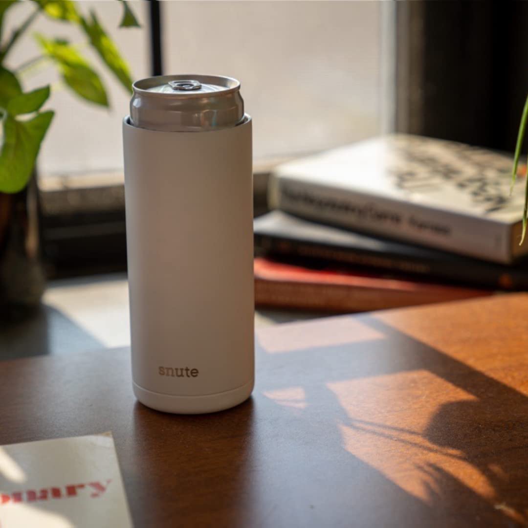 2-in-1 Slim Can Cooler & Tumbler | Stainless Steel Insulated Beverage Holder for 12oz Cans - Keeps Drinks Cold for Hours | Perfect for Hard Seltzer, Beer, Soda & Energy Drinks | Great for Beach, Pool Parties, Camping & Outdoor Activities (Cloud)