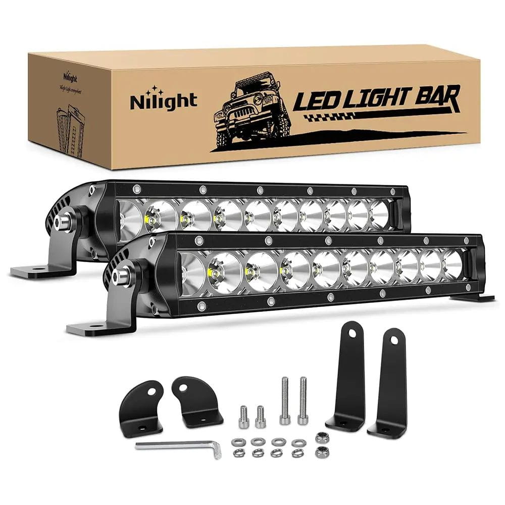11 Inch 50W 5000LM Slim LED Light Bars (Pair) - Waterproof Off-Road Lighting for Trucks, ATVs, Boats & Outdoor Adventures