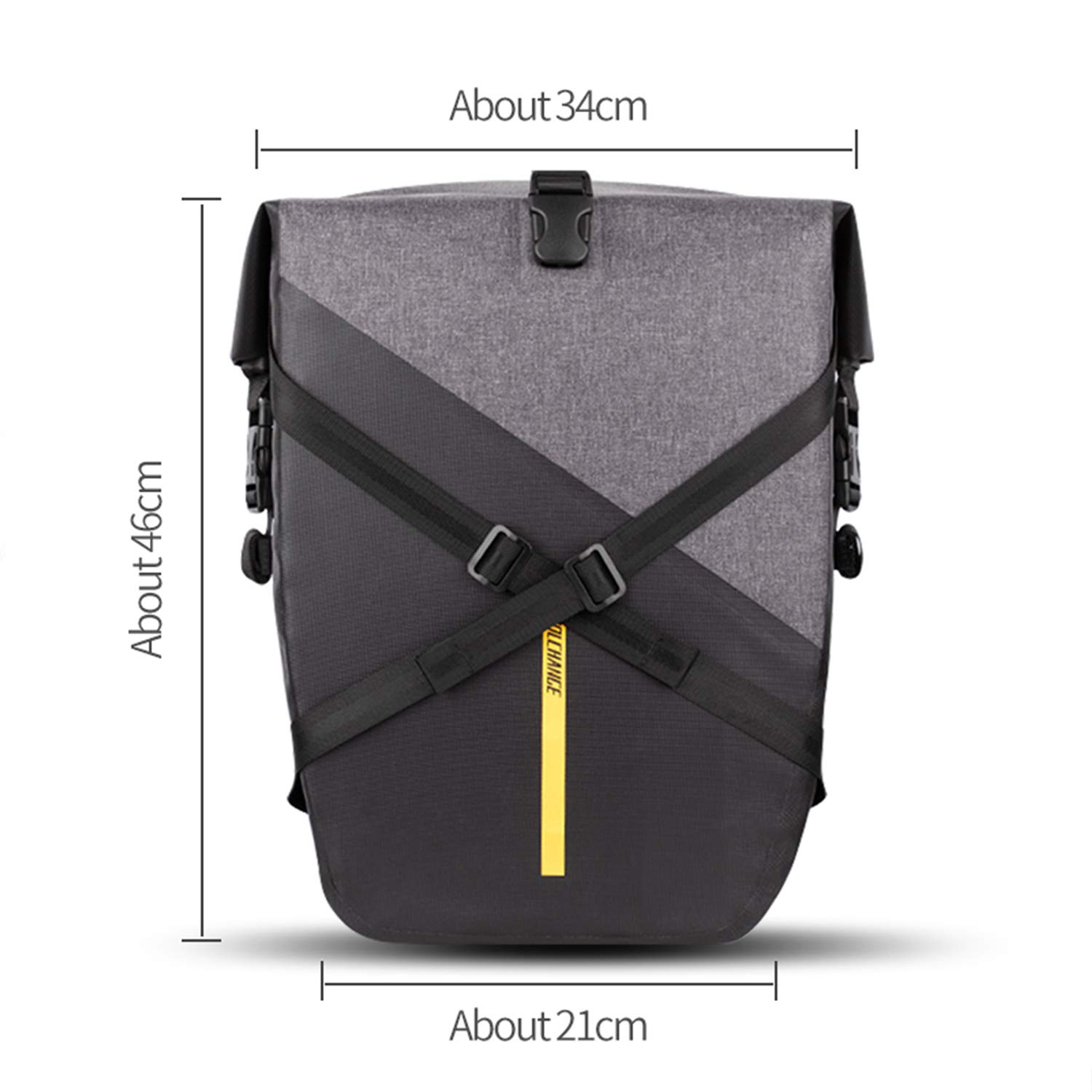 CoolChange 27L Waterproof Bicycle Panniers - Large Capacity Bike Rack Trunk Bag for Commuting, Touring & Outdoor Adventures
