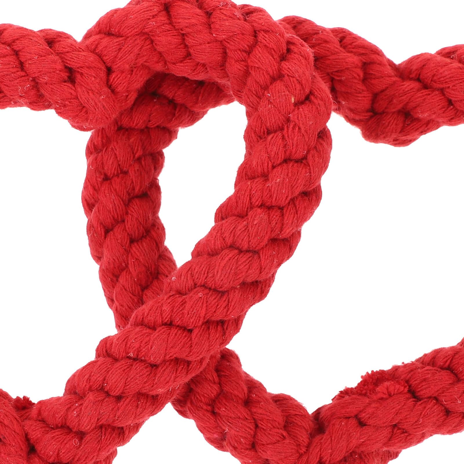 4pcs Dog Chew Toys - Cotton Rope Puppy Teething Toys with Red Heart Shape for Small & Medium Dogs | Valentine's Day, New Year & Pet Party Supplies (Random Colors) | Perfect for Training, Playtime & Dental Health