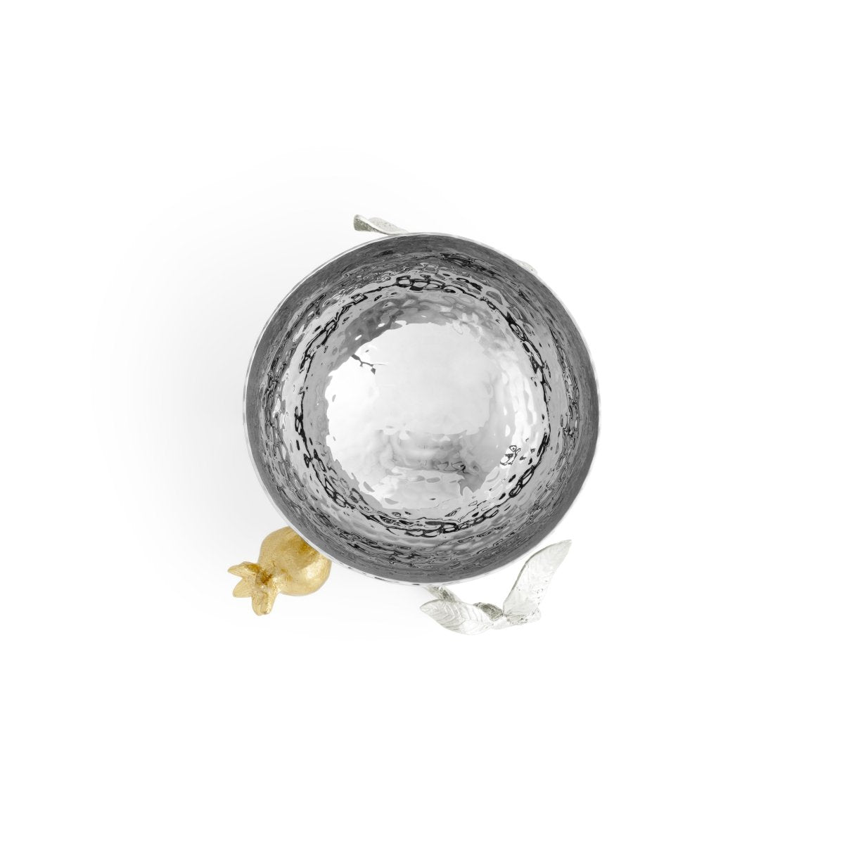 Elegant Pomegranate Silver & Gold Nut Bowl - Premium Decorative Serving Dish for Parties, Holidays & Home Decor