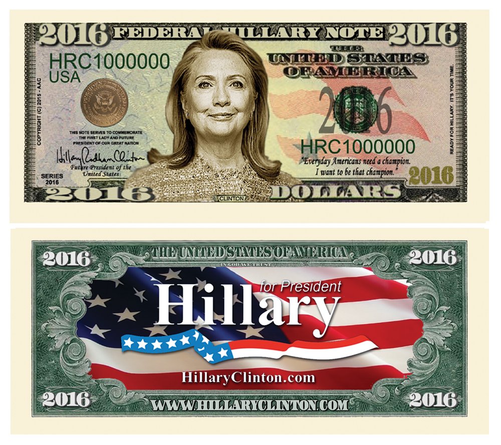 American Art Classics Set of 25 - Hillary Clinton 2016 Presidential Dollar Bill | Collectible Commemorative Coins | Perfect for Political Memorabilia Collections & US History Enthusiasts