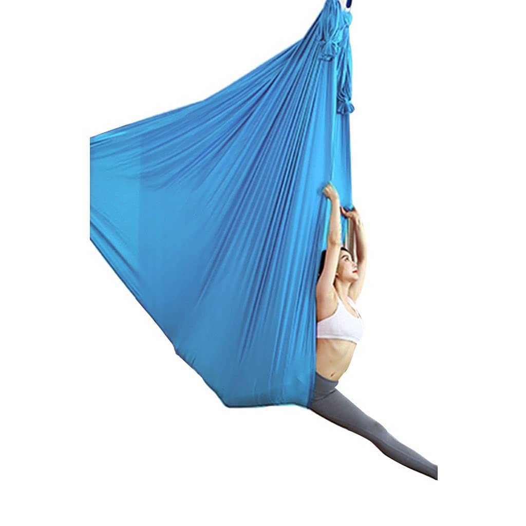 ZCXBHD Aerial Yoga Hammock - Anti-Gravity Flying Swing for Yoga & Pilates - Includes Steel Carabiners & Extension Straps (Sky Blue) - Perfect for Home Gym, Studio Workouts & Stress Relief
