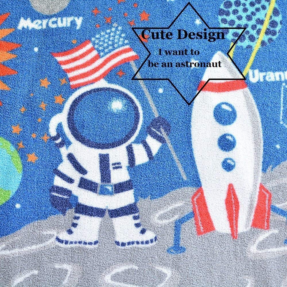 FADFAY Outer Space Themed Kids Rug - Soft & Durable 39''x52'' Playroom Carpet for Boys & Girls - Perfect for Bedroom, Nursery, or Play Area Decor