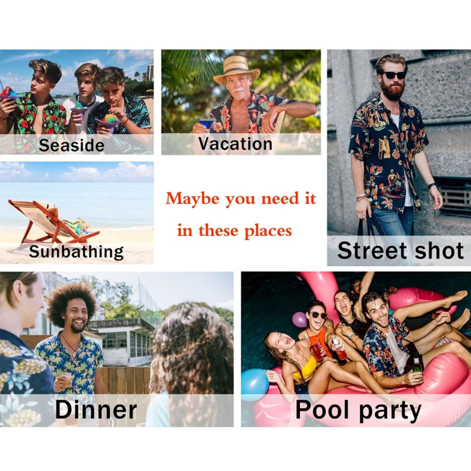 Custom Hawaiian Shirt with Pet Face Photo | Personalized Funny Button Up Shirts for Men | Beach Party, Vacation & Summer Casual Wear