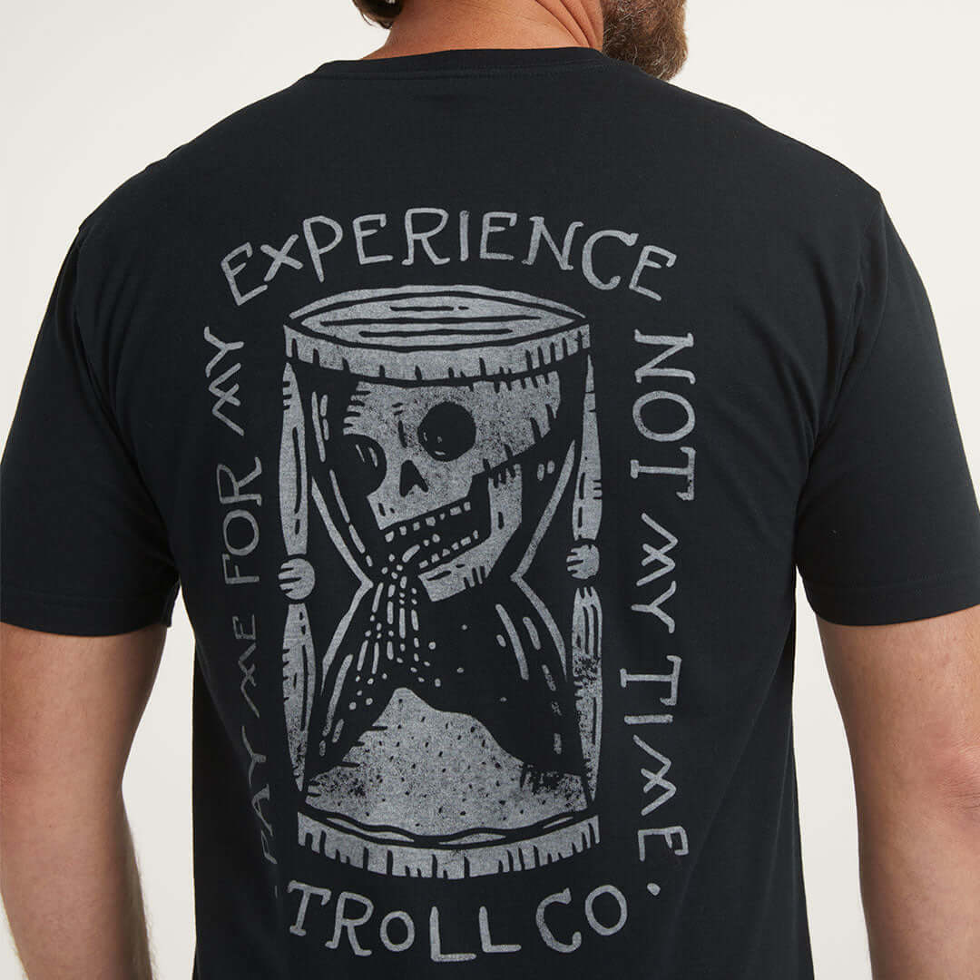 Men's Pay Time Graphic T-Shirt - Black Cotton Tee for Casual Wear & Street Style