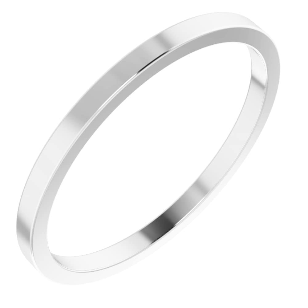 14K White Gold 1.5mm Flat Wedding Band Ring for Women - Size 8.5 - Elegant Bridal Jewelry for Engagement, Anniversary & Everyday Wear