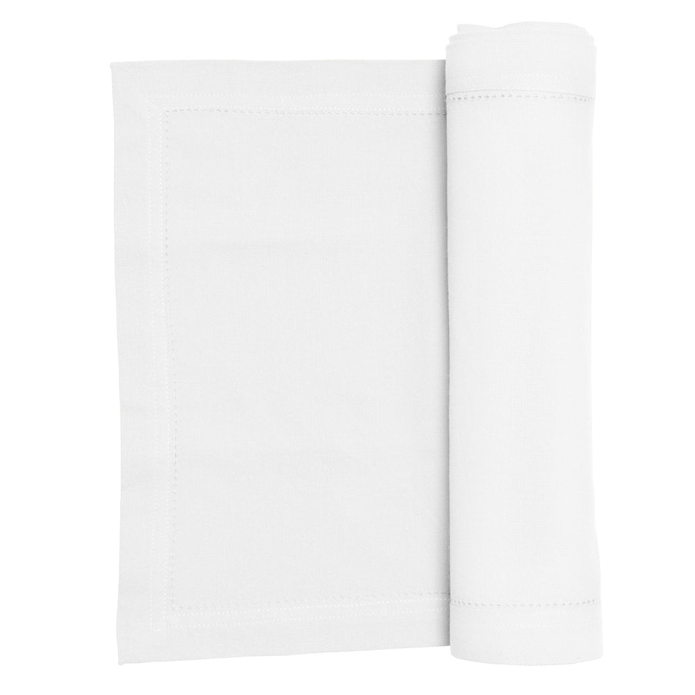 Premium Hemstitch Table Runner White - 135cm (53 inches) Linen Dining Table Decor for Weddings, Parties & Home Decor