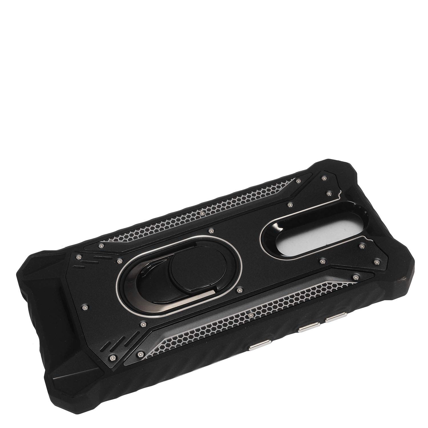 Premium Aluminum Metal Hybrid Phone Case with Stand for LG K40/Harmony 3/Xpression Plus 2 (2019) LM-X420/LG Solo LTE L423DL - Shockproof Protective Cover - ZY0 Black - Perfect for Work, Travel & Daily Use