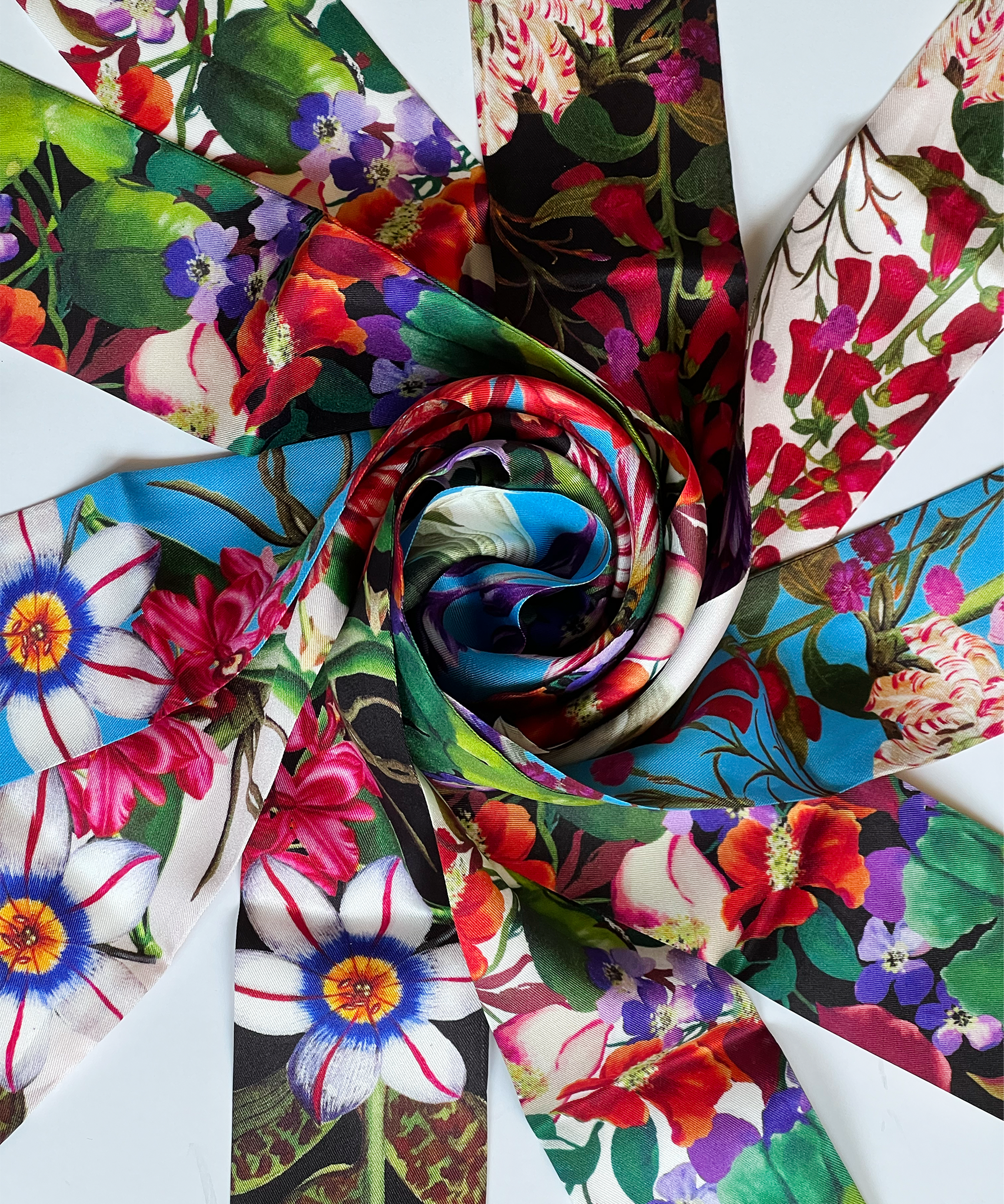 Botanica Silk Ribbon Scarf for Women - Elegant Fashion Accessory for Parties, Weddings & Special Occasions - Lightweight & Soft Luxury Scarf