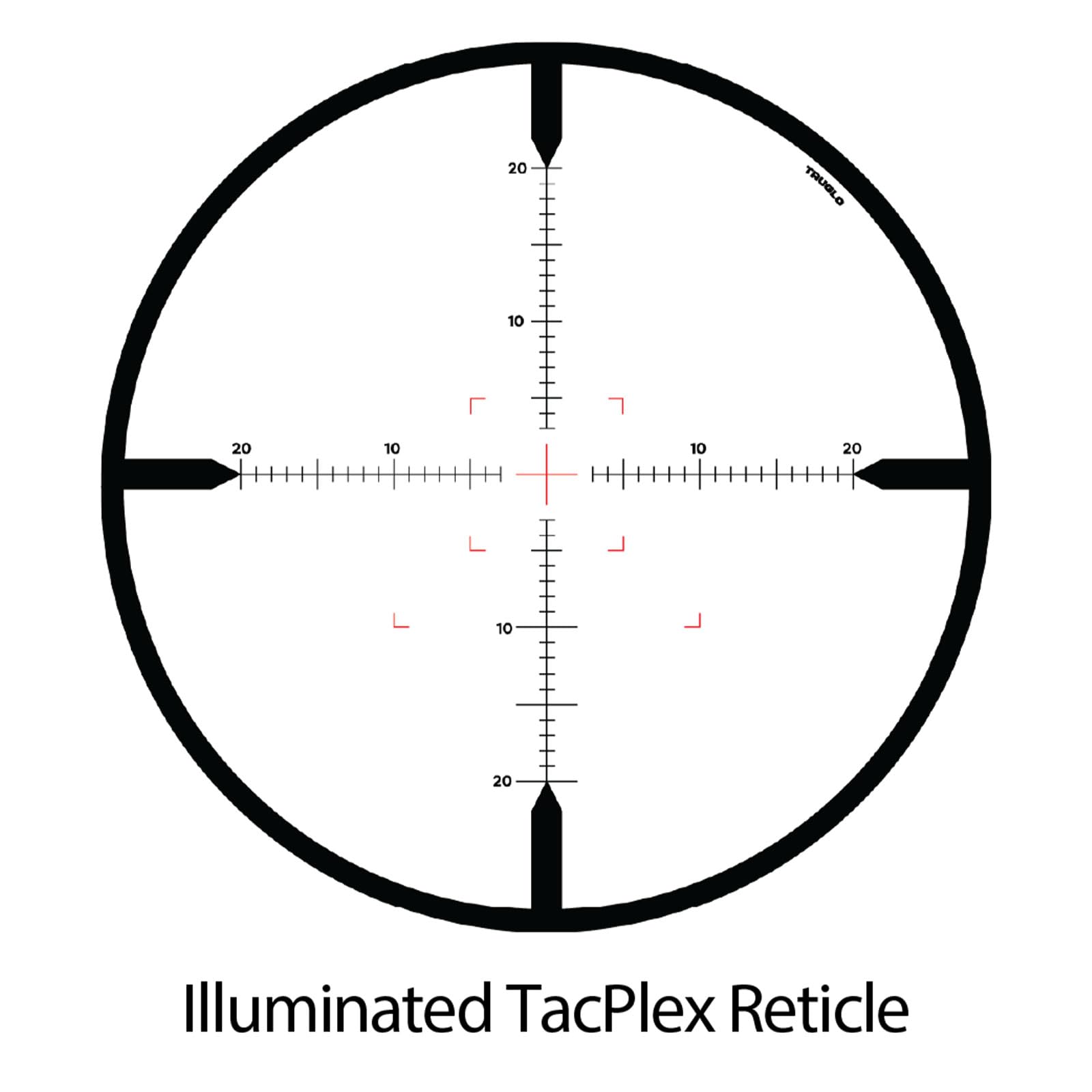 TruGlo Eminus Tactical Hunting Rifle Scope - 30mm Aluminum Tube, Waterproof & Fogproof, Shock Resistant, Illuminated TacPlex-MOA Reticle with Flip-Up Lens Caps - Perfect for Low Light Hunting and Tactical Shooting