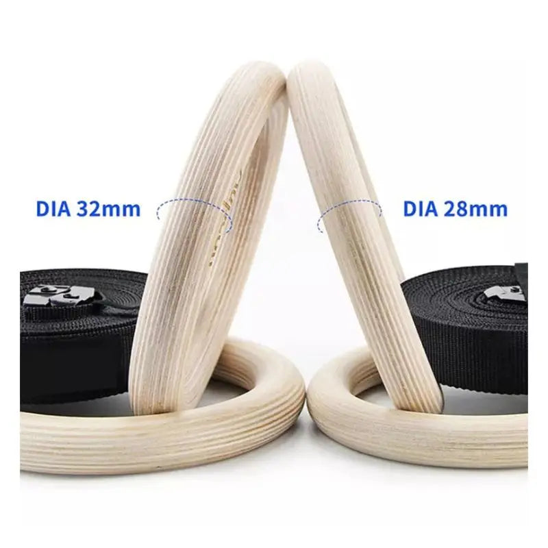 Premium Wooden Gymnastic Rings for Calisthenics Training - Adjustable Strength Exercise Equipment for Home Gym, CrossFit & Outdoor Workouts