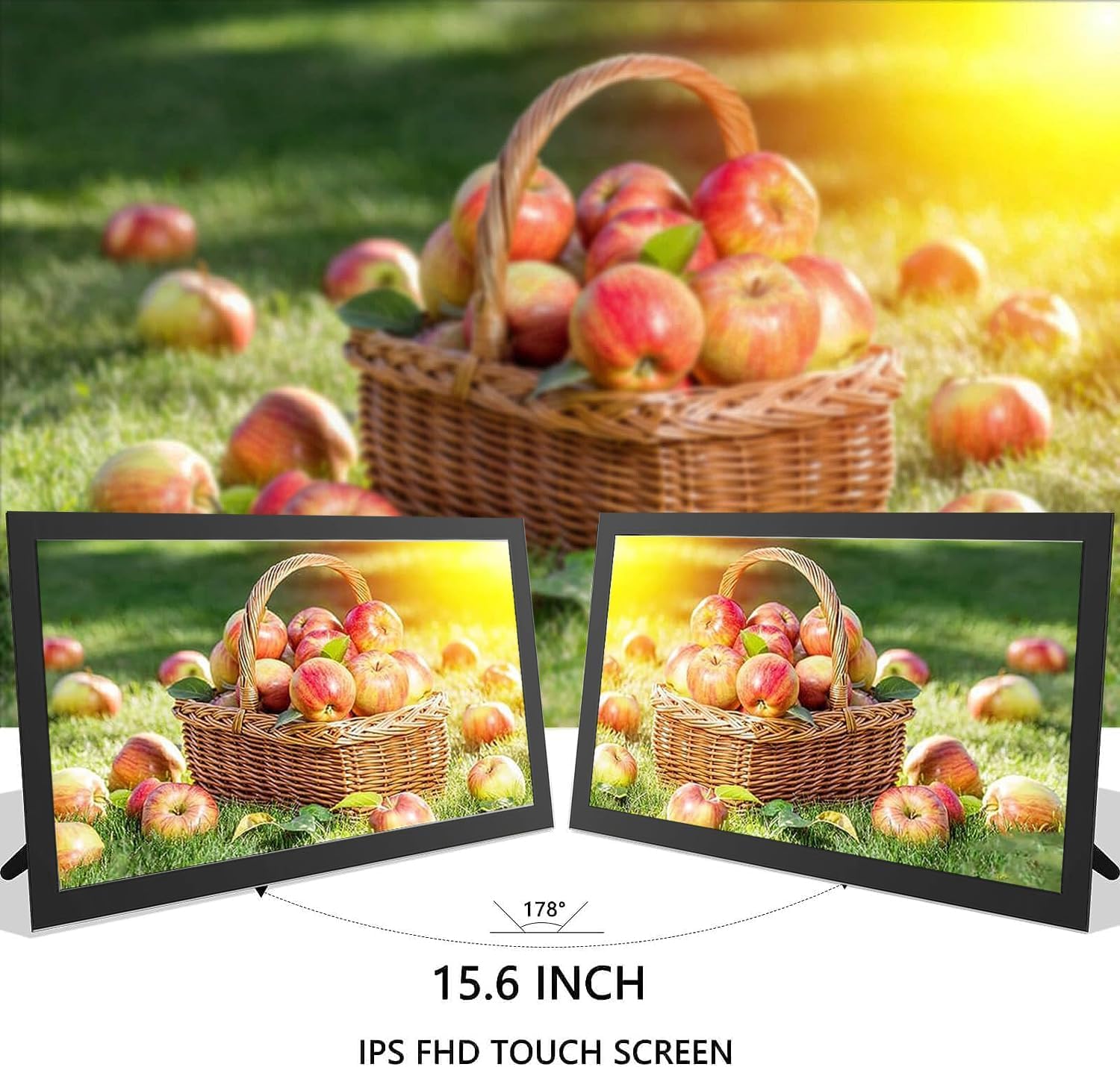 15.6 Inch WiFi Digital Photo Frame with 32GB Memory - Smart Cloud Touch Screen, Auto Rotation, Remote Sharing via Frameo App - Perfect for Home Decor, Office Display & Gift Giving