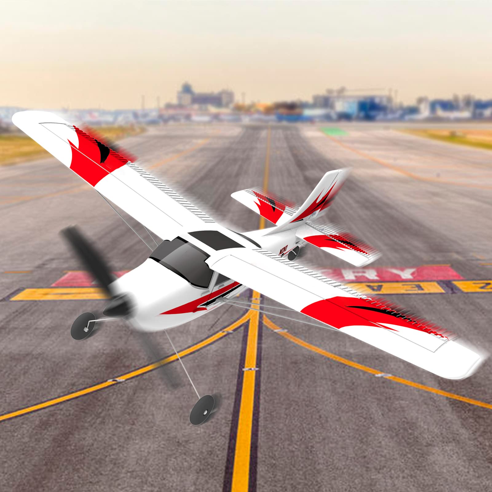 GoolRC 2.4GHz 4CH Remote Control Airplane with 6-Axis Gyro - Ready to Fly RC Plane for Adults & Kids - Includes 3 Batteries - Perfect for Outdoor Play, Birthday Gifts & Hobby Flying