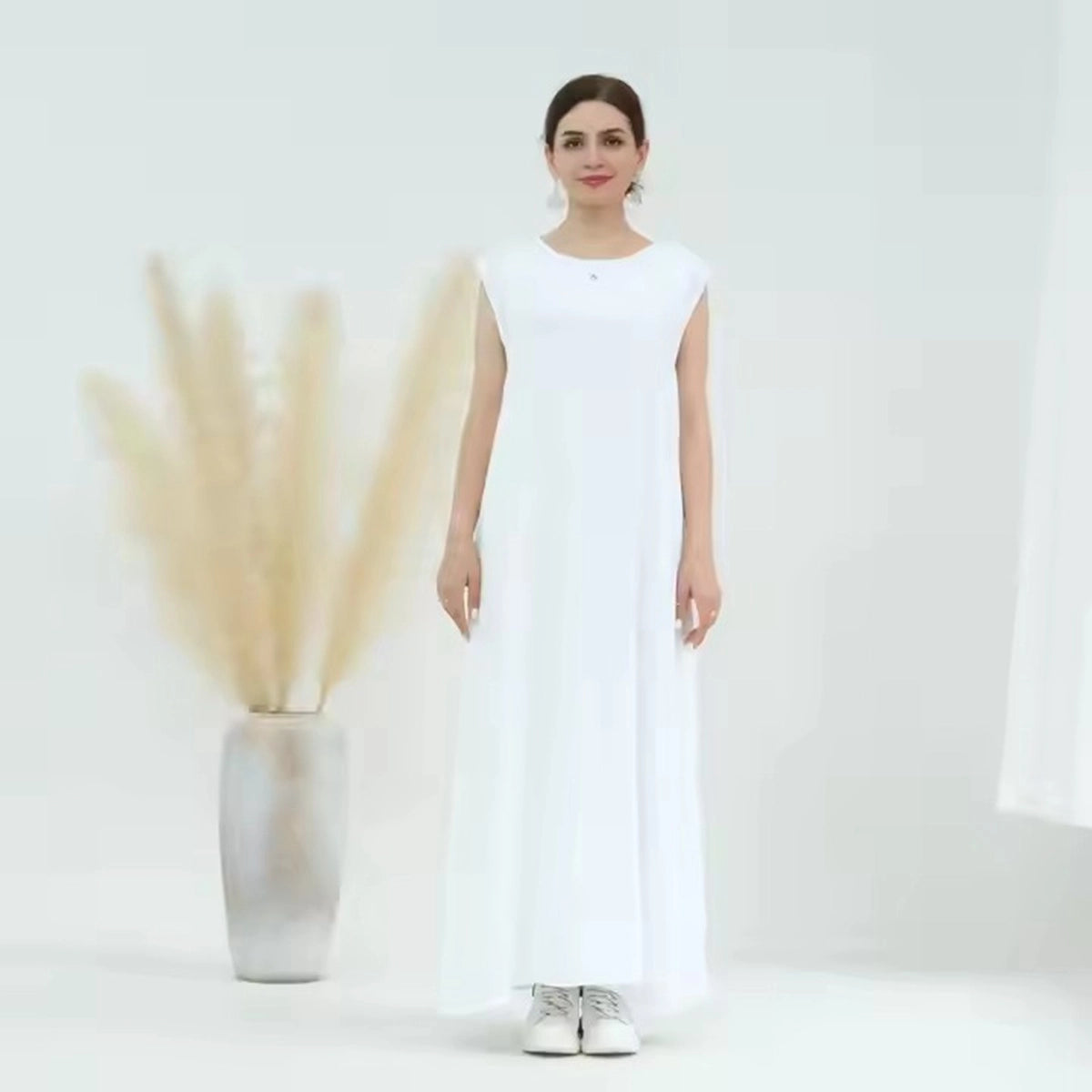 11 Color Options Muslim Women's Wrinkle-Free Underdress - Sleeveless Inner Slip for Modest Dressing | Perfect Under Abaya, Maxi Dress & Prayer Outfits