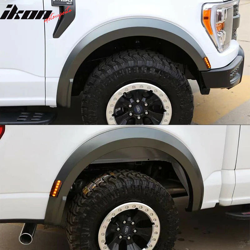 2021-2025 Ford F150 R-Style Matte Black Fender Flares - Durable PP Injection Molded Wheel Arch Covers for Off-Road Protection & Stylish Look