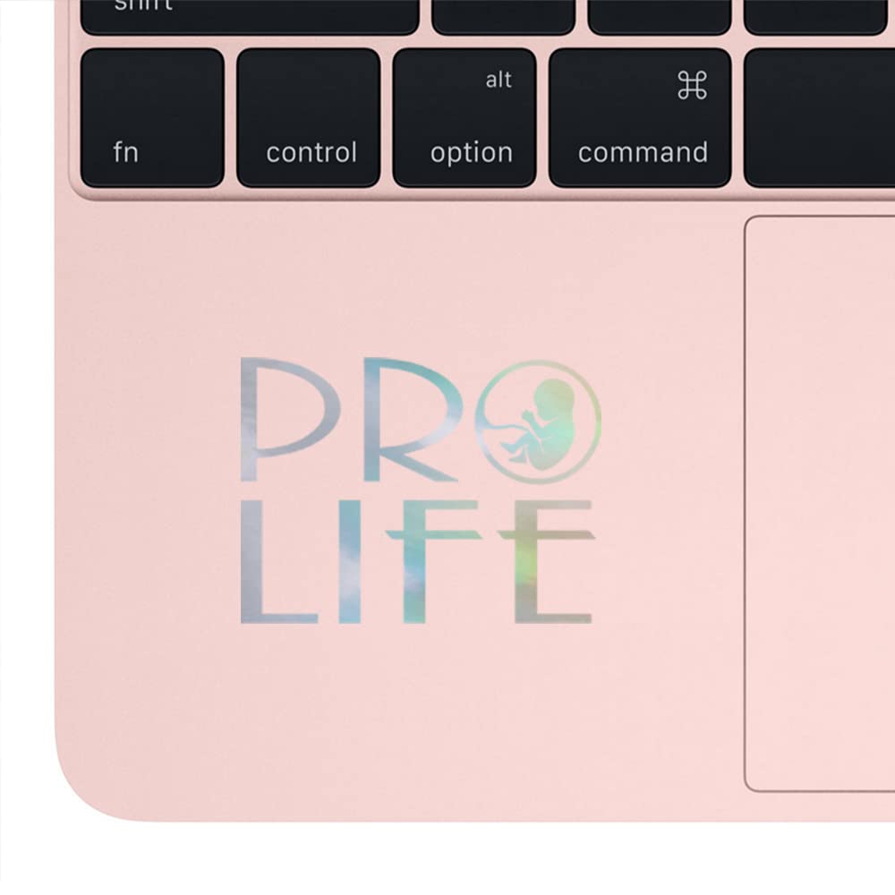 Premium Waterproof Vinyl Decal Stickers (Set of 2) - Baby Pro Life Holographic Design for Laptop, Phone, Helmet, Car Window, Bumper, Mug, Cup, Door & Wall Decoration - Perfect for Nursery, Kids Room, Office & Personal Accessories Customization