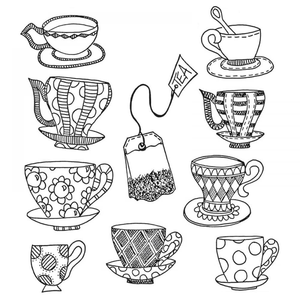 Creative DIY Clear Silicone Seal Stamps for Tea Coffee Cups - Transparent Rubber Stamps for Card Making, Scrapbooking, Paper Crafts, Photo Albums - Perfect for Handmade Greeting Cards, Gift Tags, and Home Decor