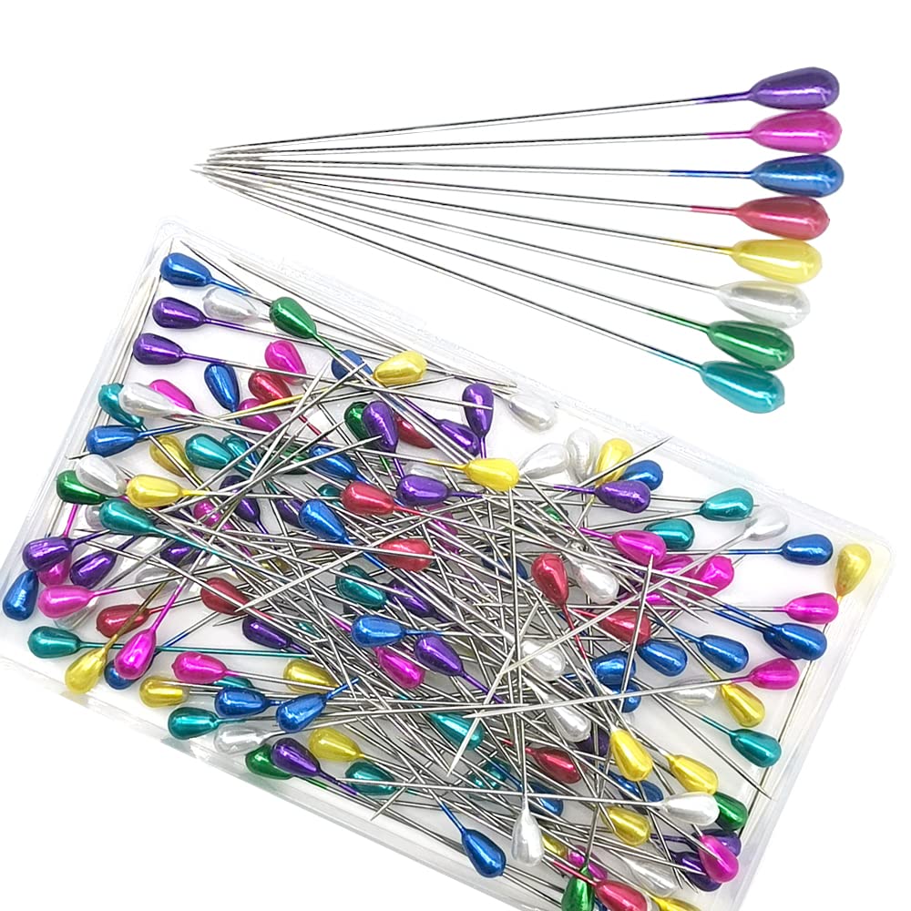 Ruidee 150pcs Colorful Pearl Pins for DIY Crafts, Sewing & Wedding Bouquets - 55mm