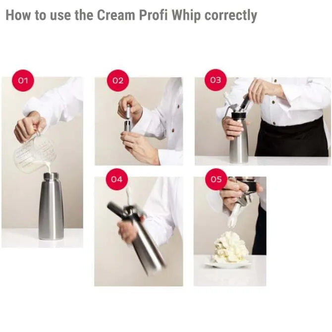 Professional Whipped Cream Maker - 1 Pint Stainless Steel Cream Whipper for Coffee, Desserts & Cocktails - Perfect for Home Baristas & Baking Enthusiasts