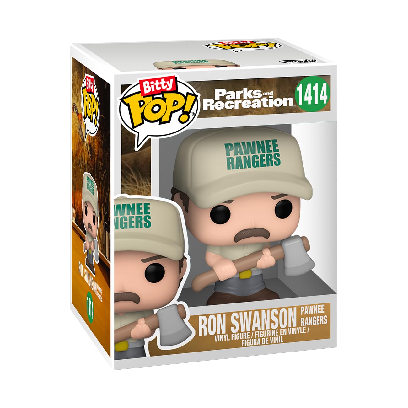 Funko Bitty POP! Parks & Recreation 4-Pack - Leslie The Riveter, Hunter Ron, Janet Snakehole + Mystery Figure & Mini (2.2cm) - Collectible Vinyl Figures for TV Show Fans, Office Decor, Gift for Parks & Rec Lovers