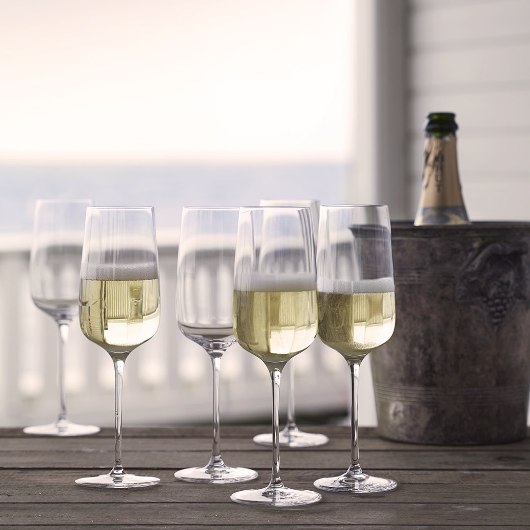 Elegant Bouquet Champagne Glass Set of 6 - Perfect for Weddings, Parties & Romantic Dinners