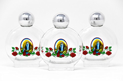 3 Colorful Glass Holy Water Bottles with Blessed Lourdes Water & Prayer Card - Perfect for Home Blessings, Church Use, and Spiritual Gifts