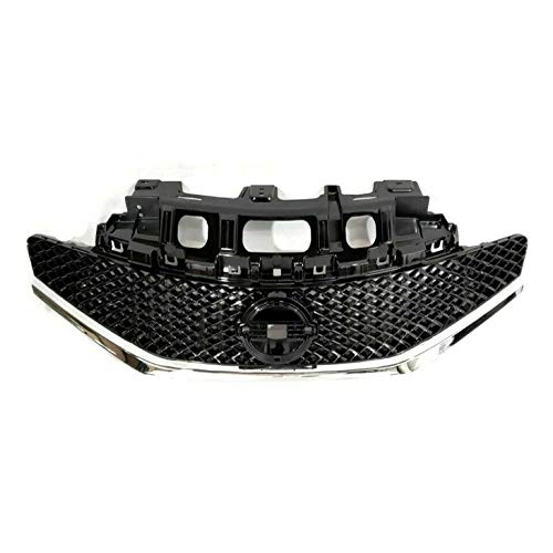 AutoModed Front Grille Replacement for Nissan Versa Note SR Hatchback 2014-2016 | Black Bumper Grill with Chrome Trim | Perfect for Car Upgrades & Customization | Enhances Vehicle Appearance & Aerodynamics