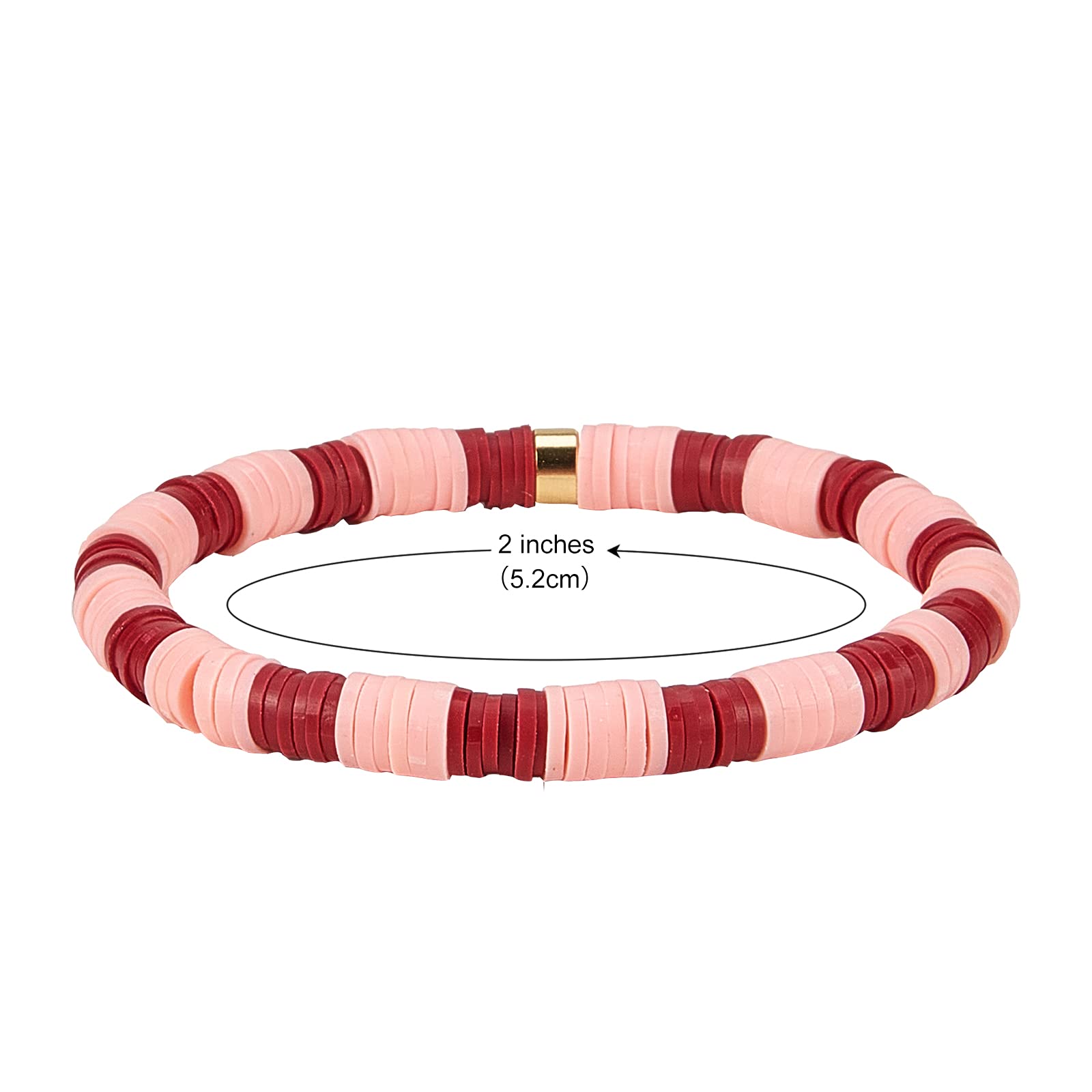 Ornaland Heishi Surfer Bracelets Set - Polymer Clay Heishi Beads Stretch Bracelets for Women - Bohemian Summer Beach Jewelry - Perfect for Surfing, Vacations & Festival Outfits