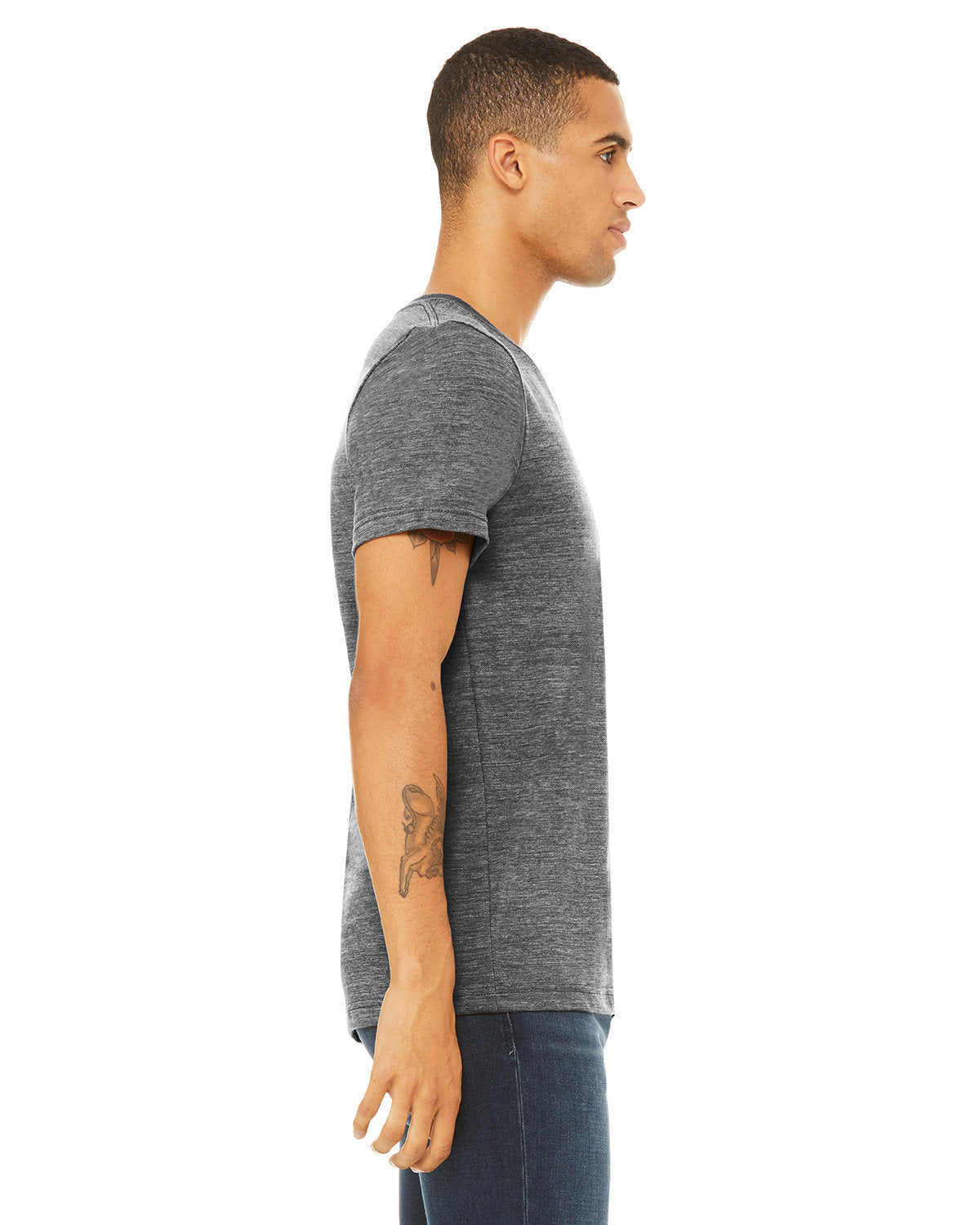 Bella + Canvas 3655C Unisex Soft Textured Jersey V-Neck T-Shirt - Comfortable Casual Wear for Everyday, Workout & Layering