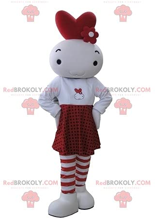 Redbrokoly Mascot Doll - White & Red Plush Toy for Gifts & Decor