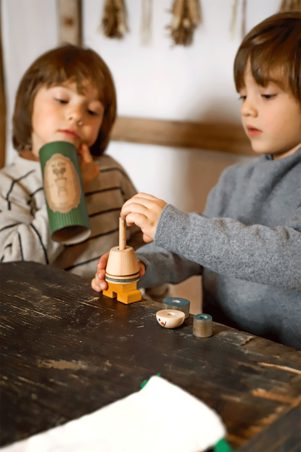 Wooden Story Stacking Toy Stick Fig No.06 - Montessori Educational Wooden Blocks for Kids, Toddler Learning & Development Toy - Perfect for Classroom, Playroom & Birthday Gifts