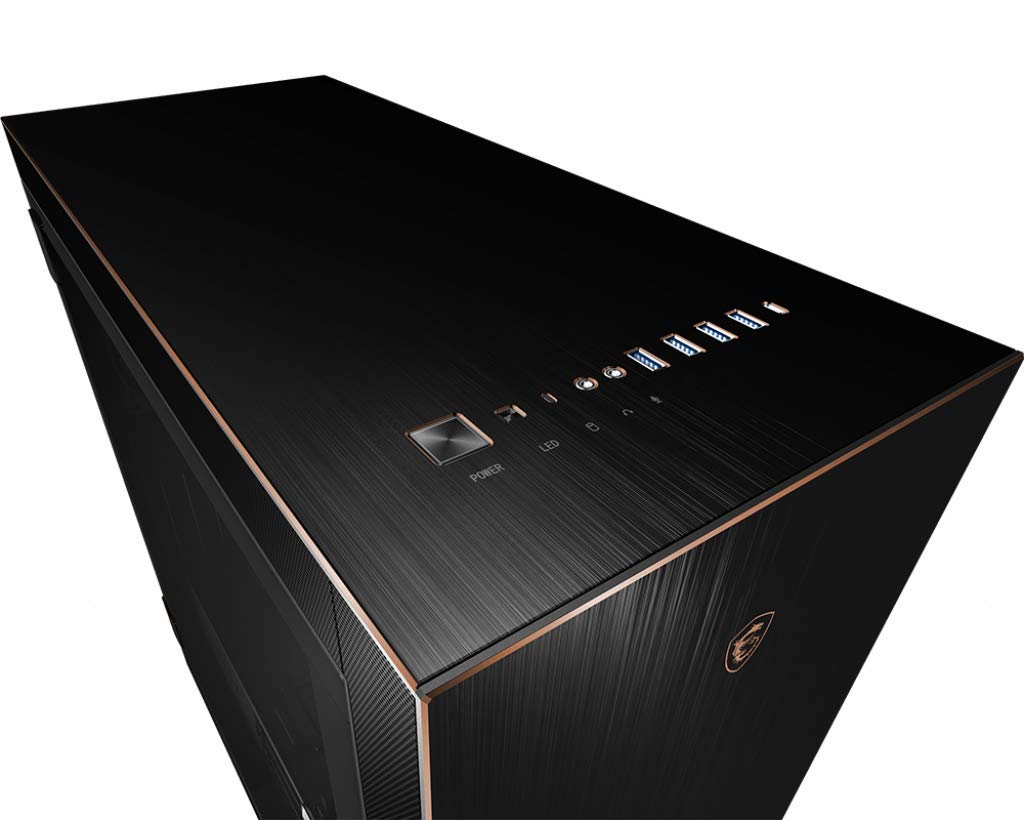 MSI MPG SEKIRA 500G Full Tower Gaming PC Case - Black & Gold, 2x200mm + 1x120mm RGB Fans, USB Type-C, Tempered Glass Side Panel - Supports E-ATX/ATX/mATX/mini-ITX Motherboards | Perfect for High-End Gaming Rigs & Custom PC Builds
