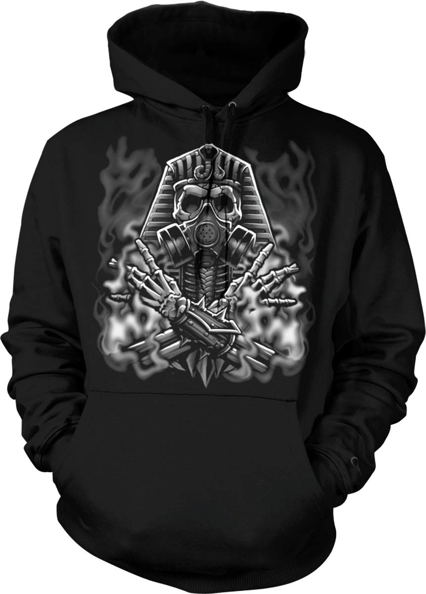 Egyptian Skeleton Gas Mask Hoodie - Unisex Pullover Sweatshirt for Men & Women | Perfect for Halloween Costumes, Streetwear Fashion & Cosplay Outfits