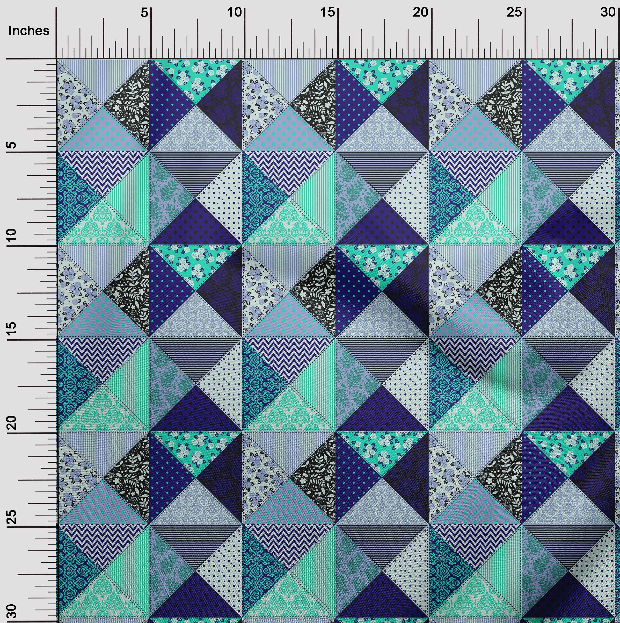 oneOone Polyester Spandex Light Blue Printed Quilting Fabric - 56 Inch Wide Soft Stretch Craft Material for Sewing, Patchwork & DIY Projects | Perfect for Quilts, Apparel & Home Decor