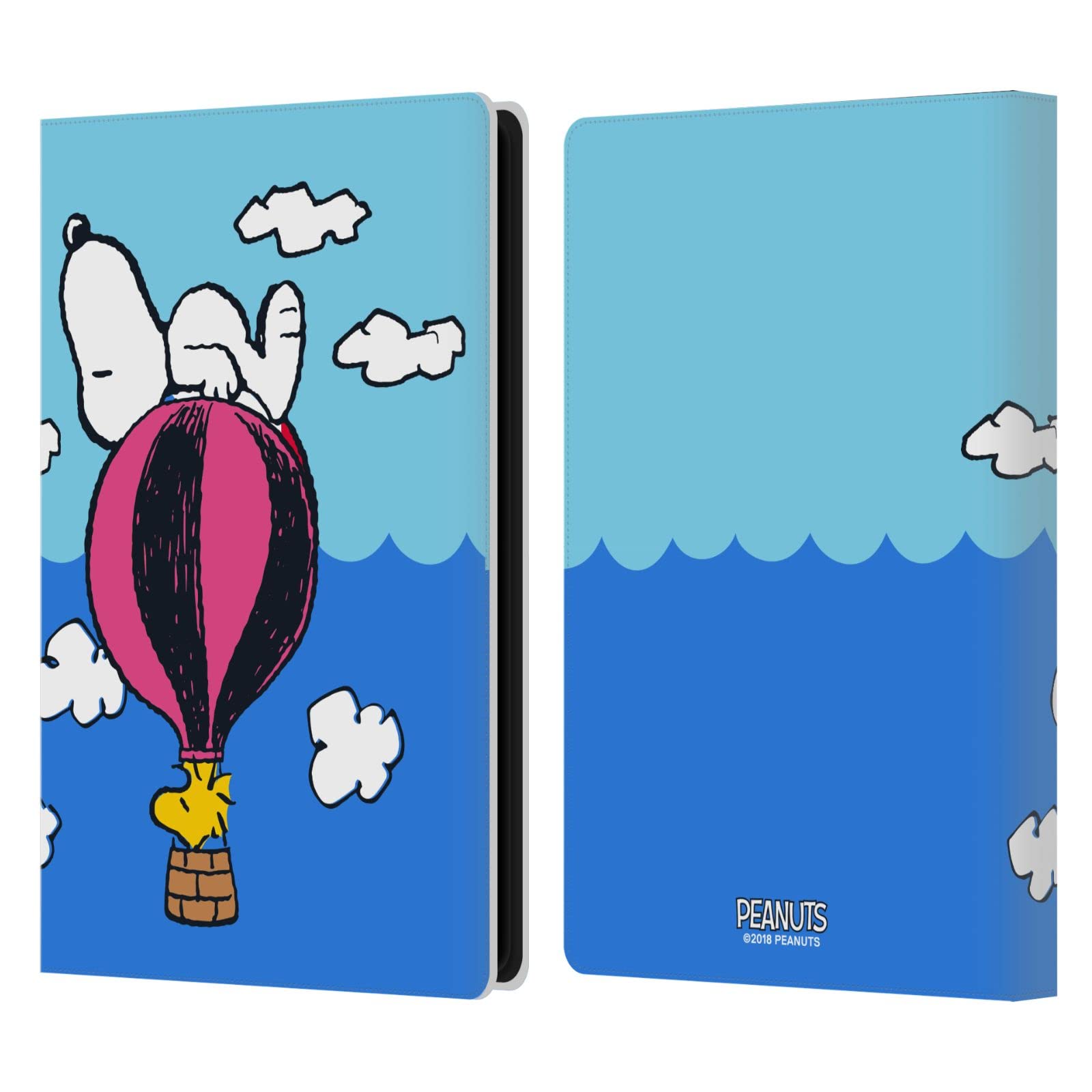 Officially Licensed Peanuts Snoopy & Woodstock Leather Wallet Case for Kindle Paperwhite 4 (2019) - Balloon Halfs and Laughs Design | Perfect for Reading, Travel & Gift Giving