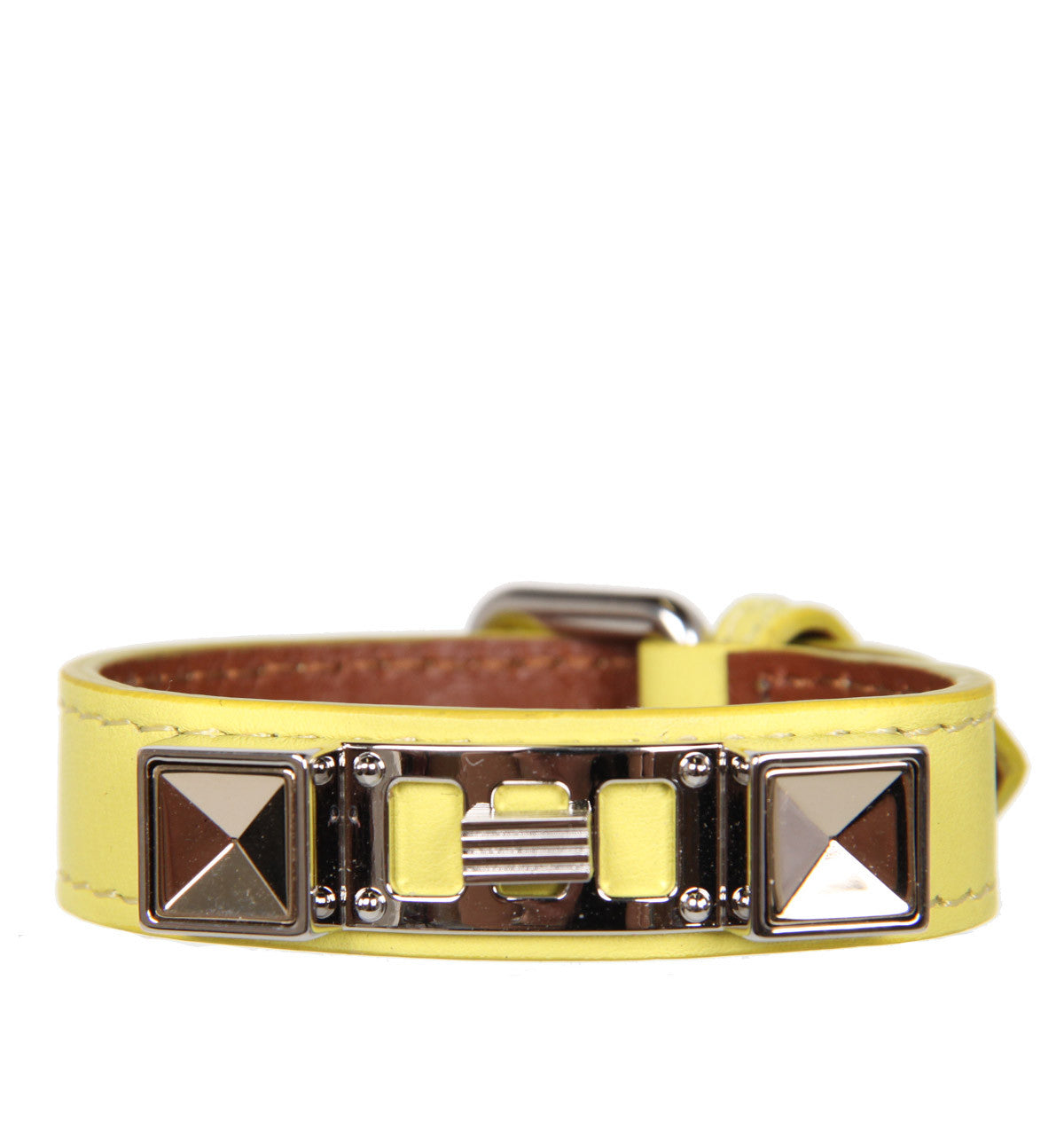 PS11 Smooth Leather Bracelet in Lemon Yellow - Stylish & Comfortable Women's Accessory for Everyday Wear & Special Occasions