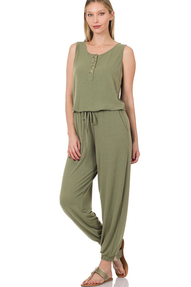 Plus Size Jogger Jumpsuit with Pockets - Comfortable Women's Lounge Wear for Yoga, Running & Casual Outfits