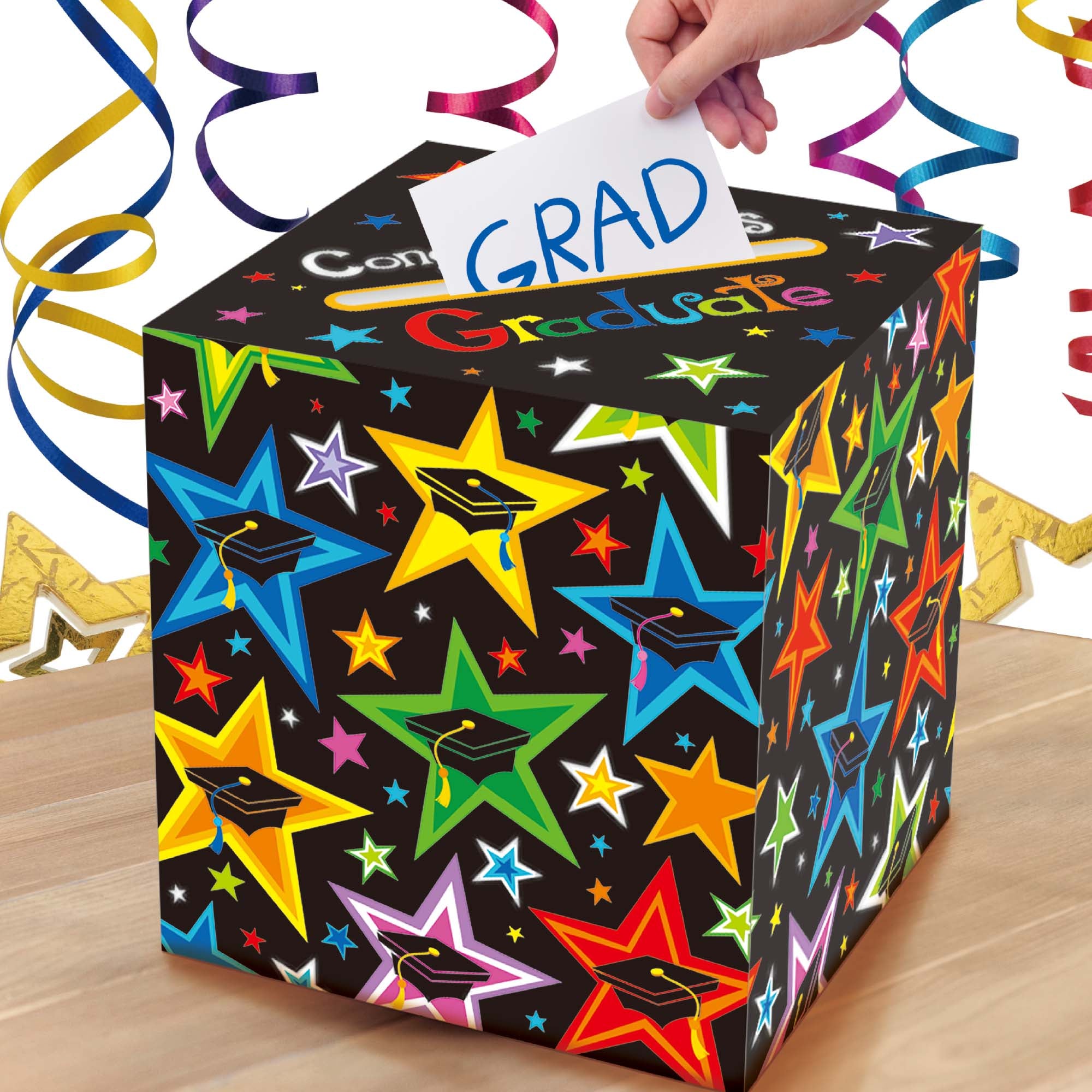 10x10x10 Graduation Card Box Set - 2 Elegant Designs for Commencement Gifts & Party Decorations - Perfect for Graduation Ceremonies, Open House Events & Memory Keepsakes