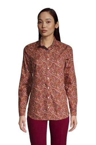 Lands' End Women's No Iron Supima Cotton Long Sleeve Shirt - Wrinkle-Free Comfort for Work, Travel & Everyday Wear | Premium Soft Fabric for Professional & Casual Outfits