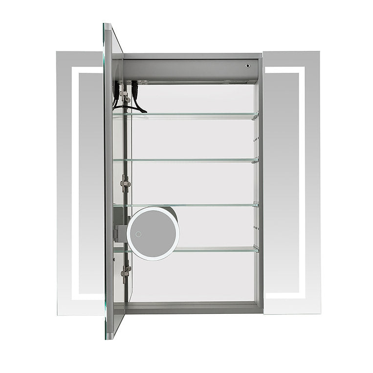 Aquadom Royale Plus 40x36 Inch LED Lighted Triple Door Bathroom Medicine Cabinet - Perfect for Modern Homes, Spas & Luxury Bathrooms